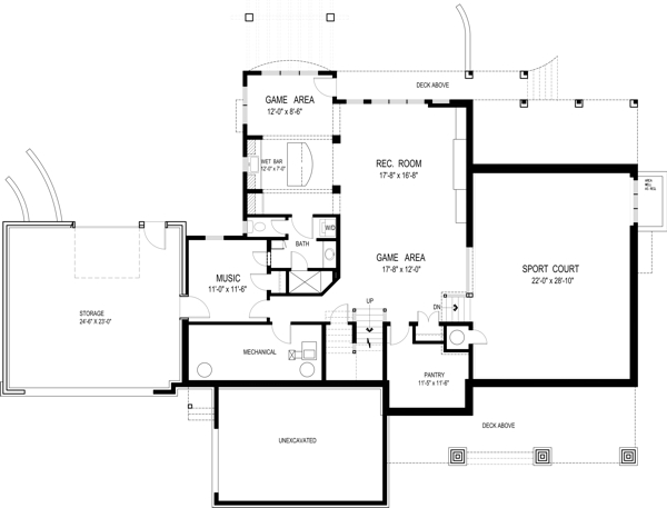 Optional Basement Plan image of Olmstead House Plan
